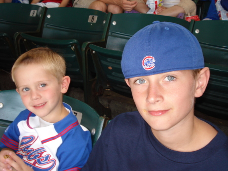 Tanner & Connor-1st CUBS game
