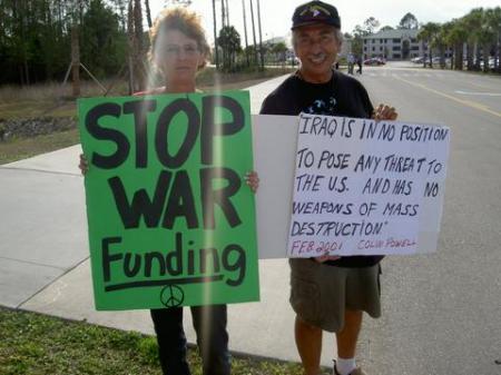 John and I at a Protest at FGCU