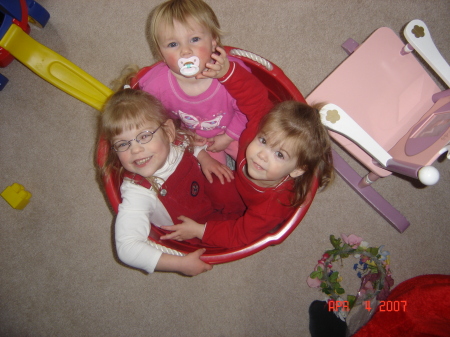 Three girls in a tub