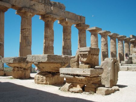 Inside greek temple