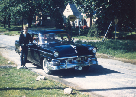Me an my 1st car. 1956 Ford Station Wagon