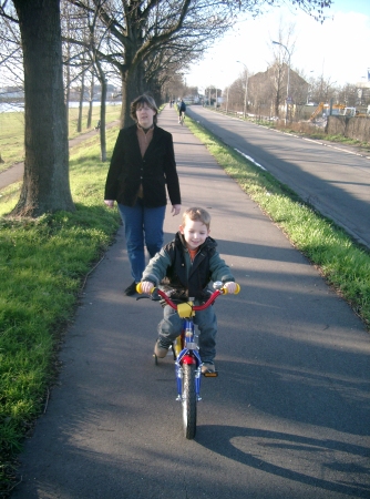 Cody and I on a walk along the Neckar