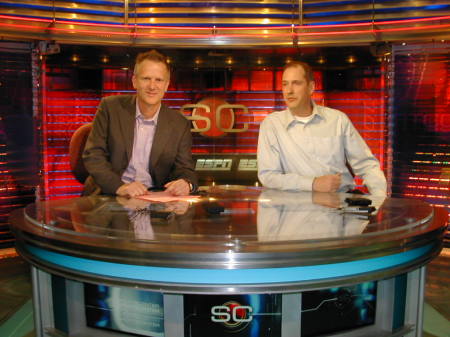 My hubbie Brian on ESPN (left)