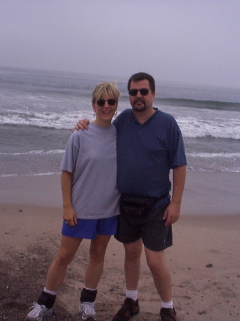 On the Beach at Santa Monica with my wife Katie