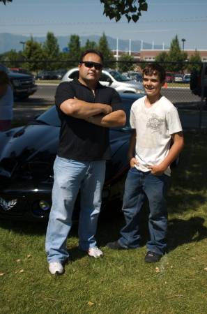 My son and I with my Firehawk at car show