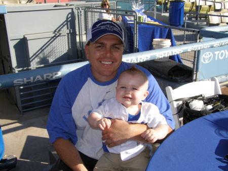 batting practice at Dodger stadium