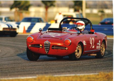 Keith in vintage racing Alfa Romeo at Daytona in 1998 or so.