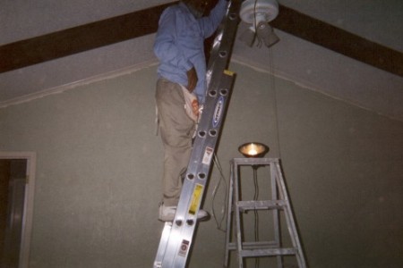 George installing a ceiling fan