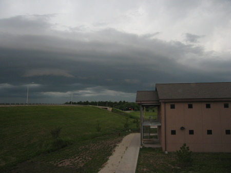 Storm clouds moving in on the Fort