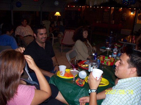 Son(in black) and friends at grad party