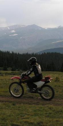Dirtbiking on Hoosier Pass, 2006.
