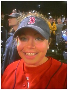 Me in my Boston gear at the Boston Game