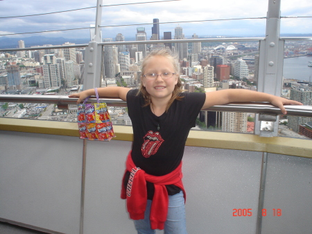 My Maddie at the top of the Space Needle in Seattle