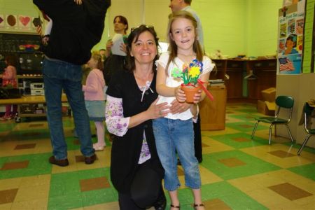 My wife, Monika and daugther Julcsi in school.