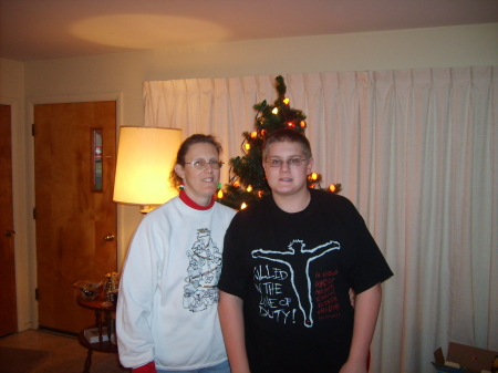 Me and my oldest son Kyle, Christmas '06