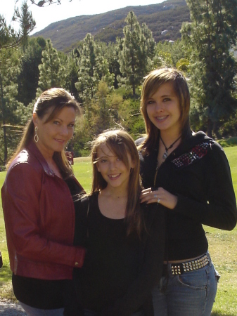 Christmas 2006 on our golf course, my girls & I