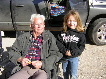 Lucy with Great Grandpa Hooper