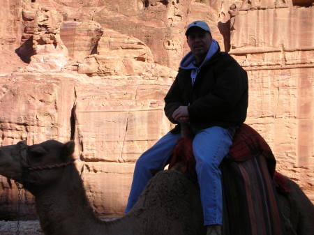 On a camel in Petra, Jordan.