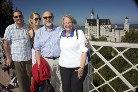 Son (Steve), Daughter in Law (Frances), Me and Donna at Nueschwanstein Castle