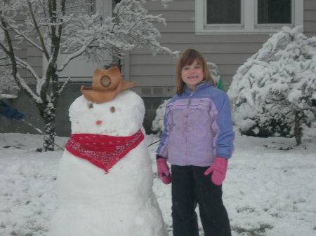 Courtney and her Snow Friend