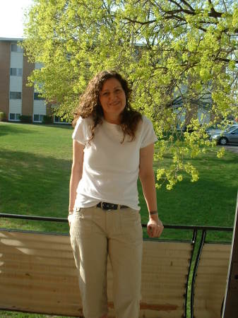 posing on balcony