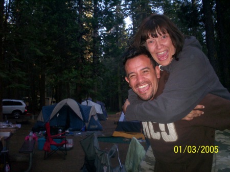 Our camping trip, having fun.