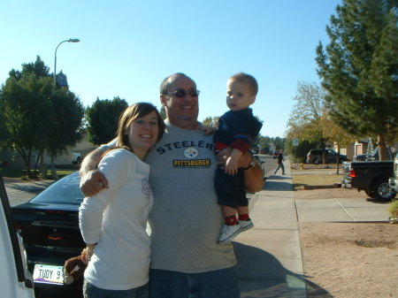 My stepdaughter Erika,  My Hubby and grandson