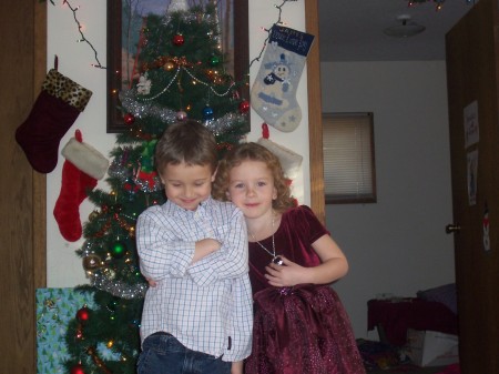 My oldest son Tyler and daughter Janelle-Christmas 2006