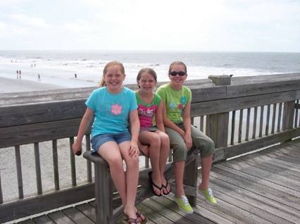 Lizzie, Tina (10 year old twins) and Anna (12) on vacation