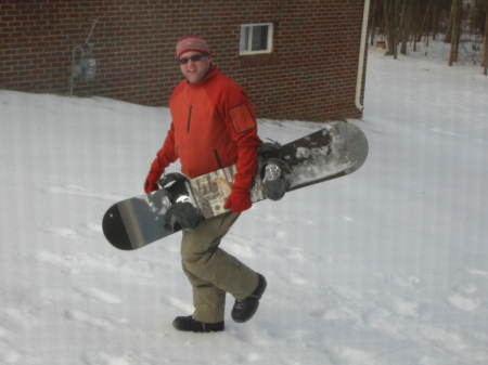 Snowboarding at the Crib