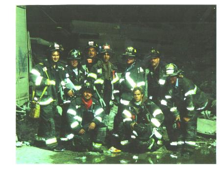 World Trade Center collapse area with my fellow firefighters