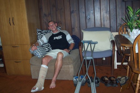 Chain saw through ankle 2005