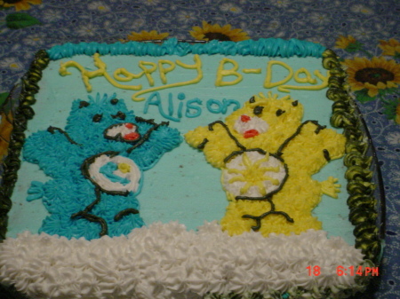 This is a cake that I decorated for one of Alison's Birthdays.
