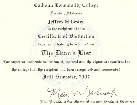 dean's list