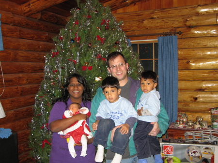 Christmas 2006 family photo introducing Sarah Kate
