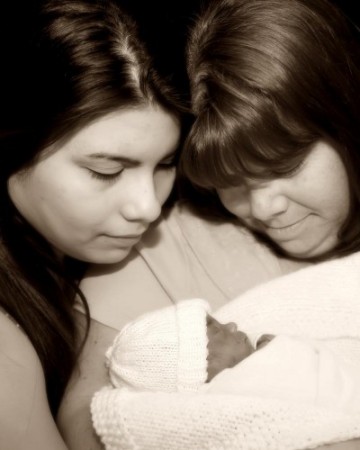 Rebecca, Kari and baby Brianna`