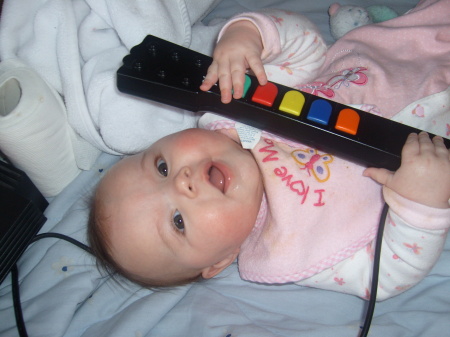 Baby Guitar Hero, she is a pro.!