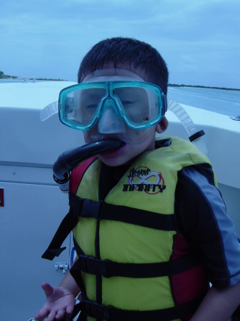 Brendan go snorkeling off the coast of Turks