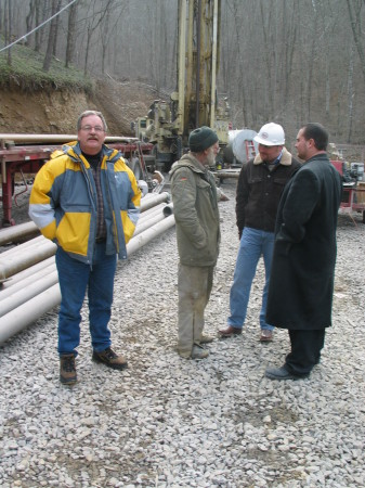 at a well site in Eastern KY with the boss