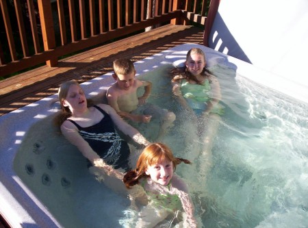 Kids Hanging In the Hot Tub