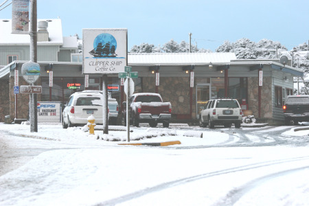 One of our stores after a snow storm in Lincoln City