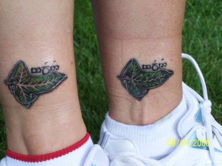 matching Lothlorien Leaf tattoos