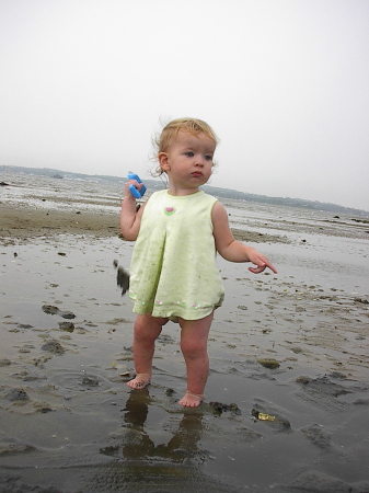 My Daughter, Olivia at the beach on Block Island