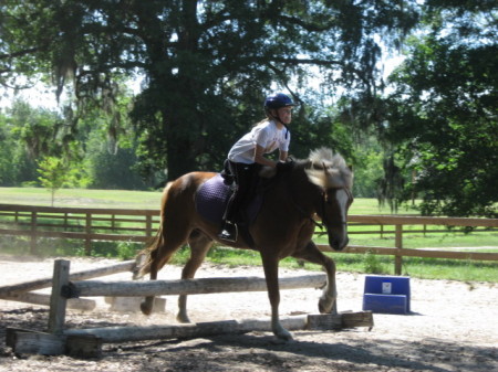 Emily jumping Malcolm