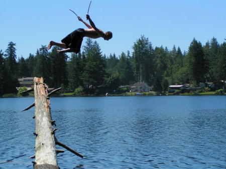 Jared doing a ninja dive