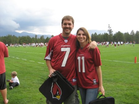 Cardinals training camp with my wife Nichole.