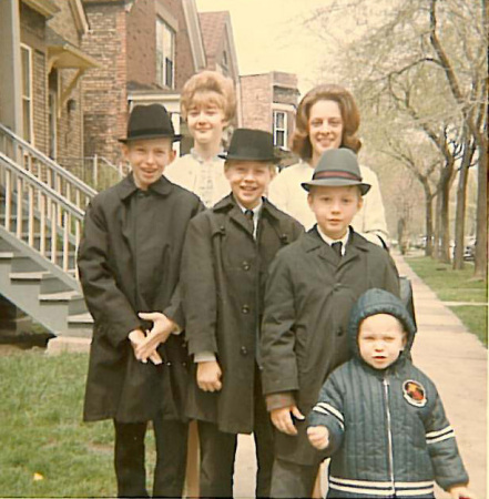 Joe and his brothers and sisters in 1960s