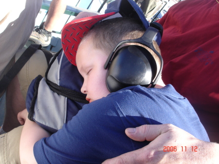 Justin passed out at Phoenix Raceway with his Dad in Nov