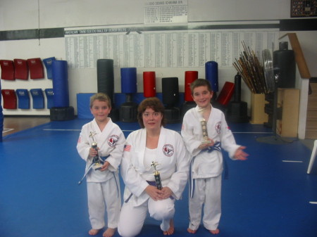 Me and the boys at our 1st karate tournament