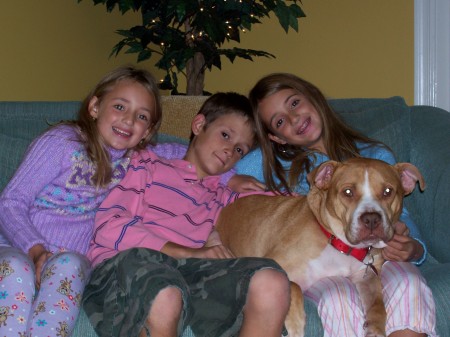 My 3 kids and Henry our dog